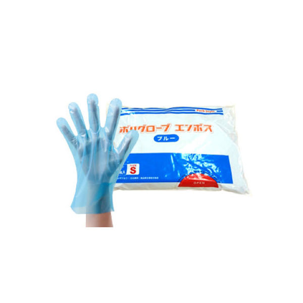パックスタイル PSポリ手袋 ブルー 袋入 S 00437325 1セット（6000枚：200枚×30袋）