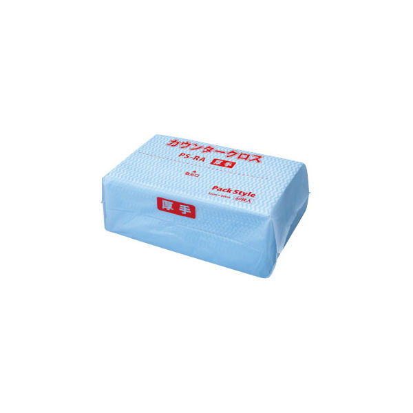 パックスタイル PSカウンタ-クロス 厚 青 レギュラー　540枚（60×9） 00520391 1包：540枚（60×9）（直送品）