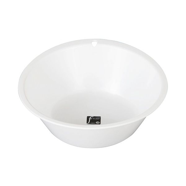 新輝合成 洗面器 約φ310×100mm ホワイト 07741 1個 0-6848-24（直送品）