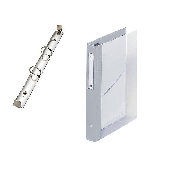 LIHIT LAB. カルテブック(クリヤー) 2穴タイプ シルバー HB446-6 1冊 7-3146-06（直送品）