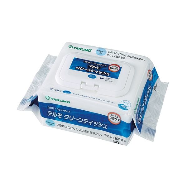 【口腔ケアウェットシート】 テルモ クリーンティッシュ KC-T100 1袋(90枚) 7-4628-01（直送品）