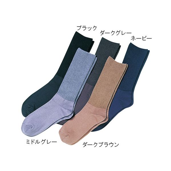 神戸生絲 ふくらはぎ楽らくすべり止めソックス 紳士 春夏用 ミドルグレー 7-1631-07 1足（直送品）