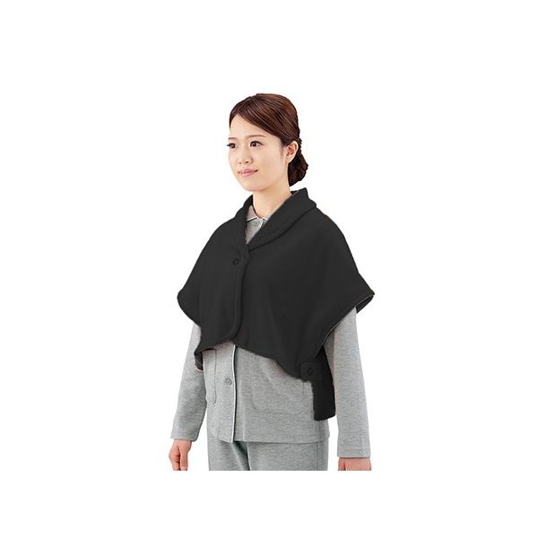 ハートフルウェアフジイ ケープ HA01ー048 黒 7-2065-04 1枚（直送品）