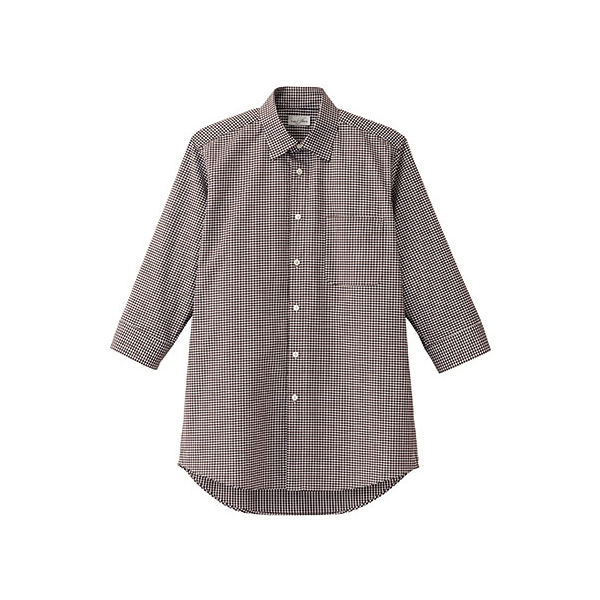 ボンマックス メンズセミワイドカラー七分袖シャツ ブラウン M FB5048M-5-M（直送品）
