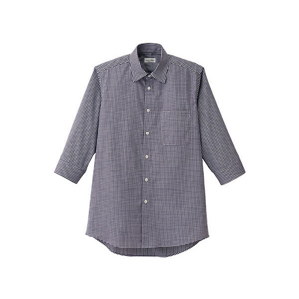 ボンマックス メンズセミワイドカラー七分袖シャツ ネイビー L FB5048M-8-L（直送品）