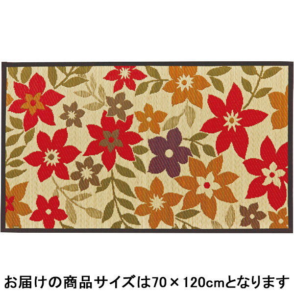 萩原 国産い草玄関マット（裏貼り） ラプソディー 約70×120cm 1枚（直送品）