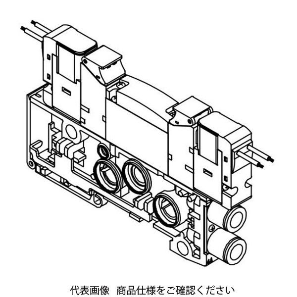 CKD 電磁弁付3ポートバルブブロック 個別配線ブロックマニホールド(ベー N4GB210R-C6-E2N-3 1個（直送品）