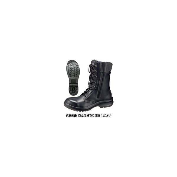 JIS規格 安全靴 長編上 ブーツ プレミアムコンフォート PRM230F オールハトメ ブラック 23.5cm 1530020306 1足（直送品）