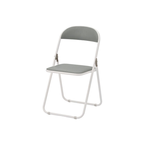【家具フェア！4/30まで】TOKIO 折りたたみ椅子 抗菌ビニールレザー グレー 1箱(6脚入)（わけあり品）