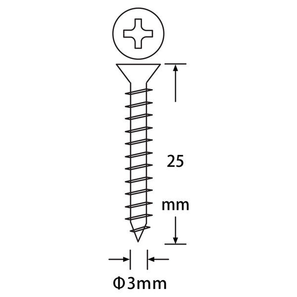 水上 クローゼット柱（棚柱）用ビス 3.0×25mm 0008-08603 1箱（100本）（直送品）