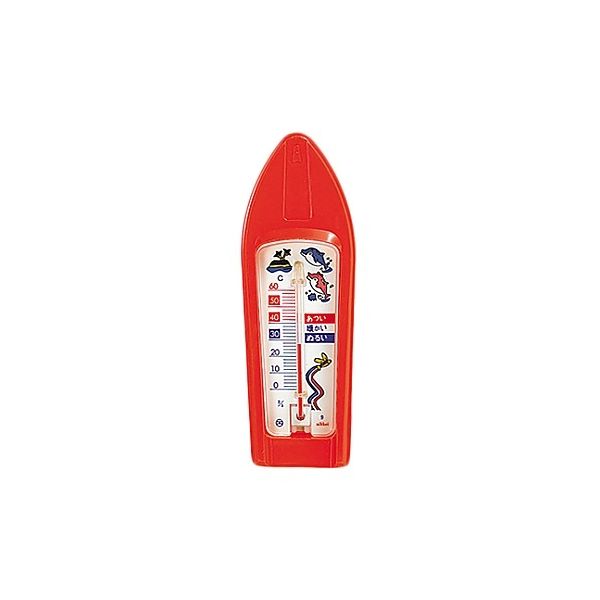 日本計量器工業 お風呂用温度計 舟型赤色 JC-4223 1本 61-0017-14（直送品）