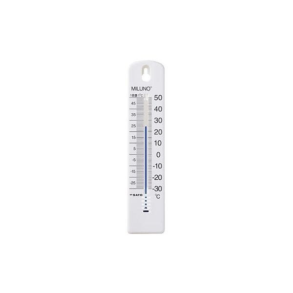 佐藤計量器製作所 カラー寒暖計ミルノ （広告用） ホワイト 1セット 61-0096-74（直送品）