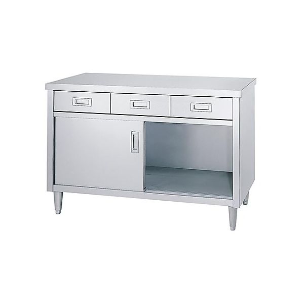 シンコー キャビネット作業台 (SUS430・引出付・ステンレス扉仕様) 1500×900×800 ED-15090 1台（直送品）