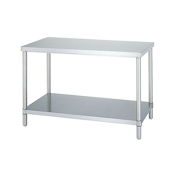 シンコー ステンレス作業台 (SUS304・ベタ棚仕様) 900×900×800 WBN-9090 1台 61-0008-84（直送品）