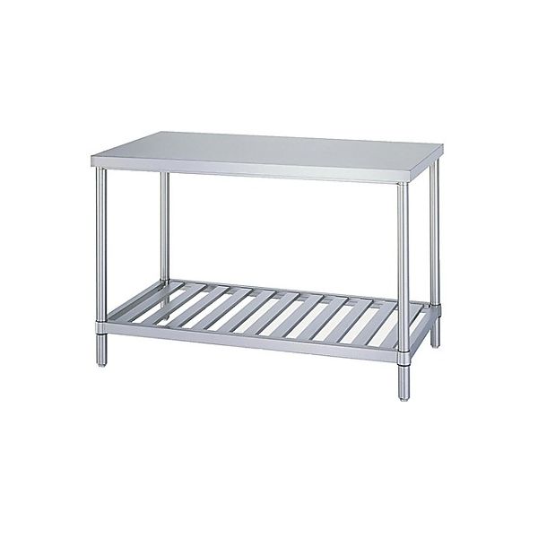 シンコー ステンレス作業台 (SUS430・スノコ棚仕様) 1500×900×800 WS-15090 1台 61-0009-14（直送品）