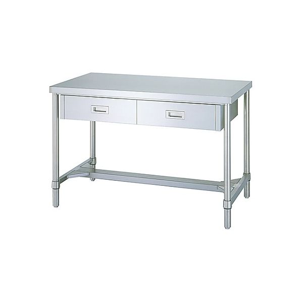 シンコー ステンレス作業台引出付 (SUS430・H枠仕様) 750×450×800 WDH-7545 1台 61-0009-61（直送品）