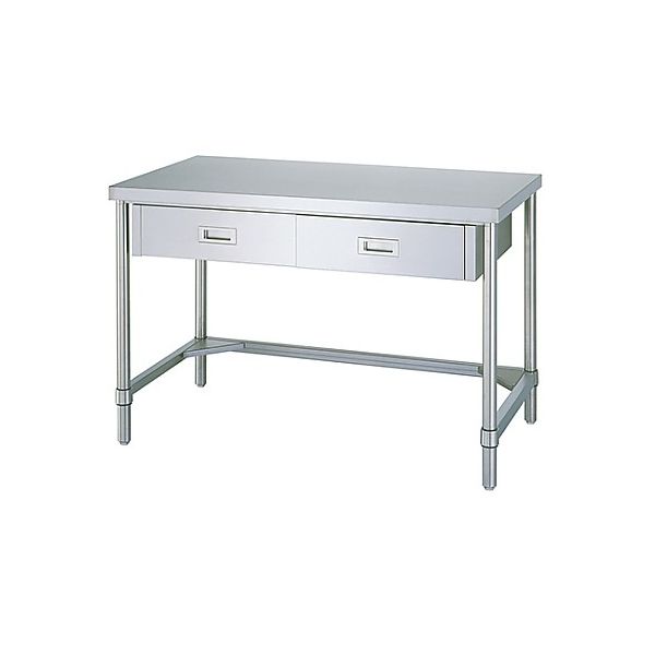 シンコー ステンレス作業台引出付 (SUS430・三方枠仕様) 750×600×800 WDT-7560 1台 61-0009-72（直送品）