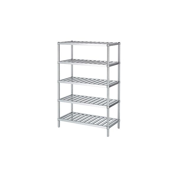 シンコー ステンレスラック (SUS430・スノコ棚5段仕様) 888×738×1800 RS5-9075 1式(1個)（直送品）