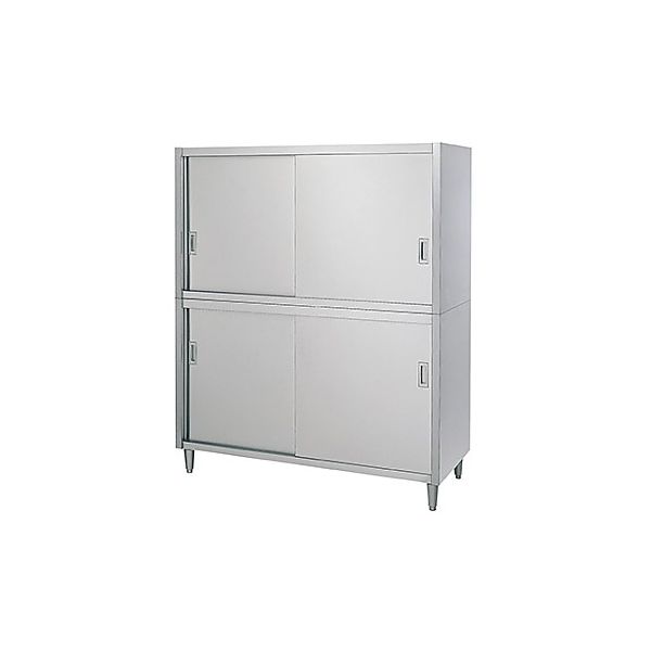 シンコー 戸棚 (SUS430・二段式・上下ステンレス扉仕様) 1800×450×1800 C-18045 1式(1個)（直送品）