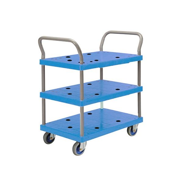 金沢車輌 樹脂台車 (両ハンドル3段) 790×455×865mm NP-119 1個 62-1619-43（直送品）