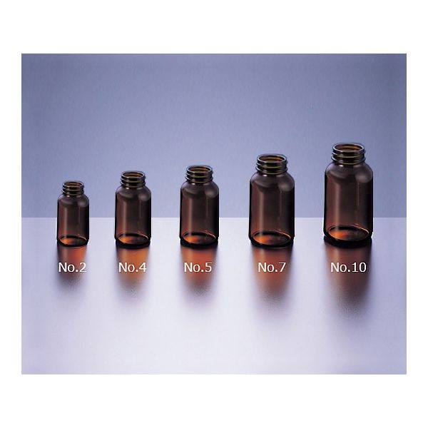マルエム 軽量規格瓶 (褐色) No.10 本体のみ 100本 61-0150-05 1 マルエム 軽量規格瓶 (褐色) No.10 本体のみ 100本 61-0150-05 1