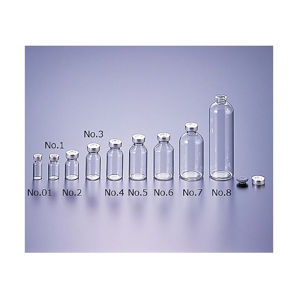 マルエム バイアル瓶No.8 100mL 透明 本体のみ 50本 61-0148-66 1箱(50本)（直送品）