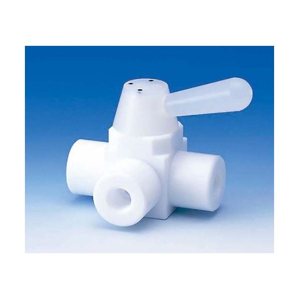 フロン工業 PTFE3方ボールバルブ Rp1/2 オリフィス 10φ F-2002-03 1個 61-4378-38（直送品）