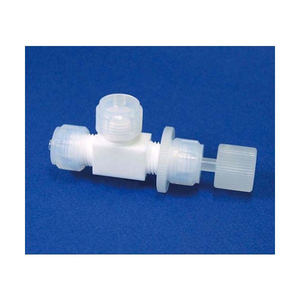 フロン工業 PTFE高圧ニードルバルブL型 8φ F-2027-02 1個 61-4379-45（直送品）