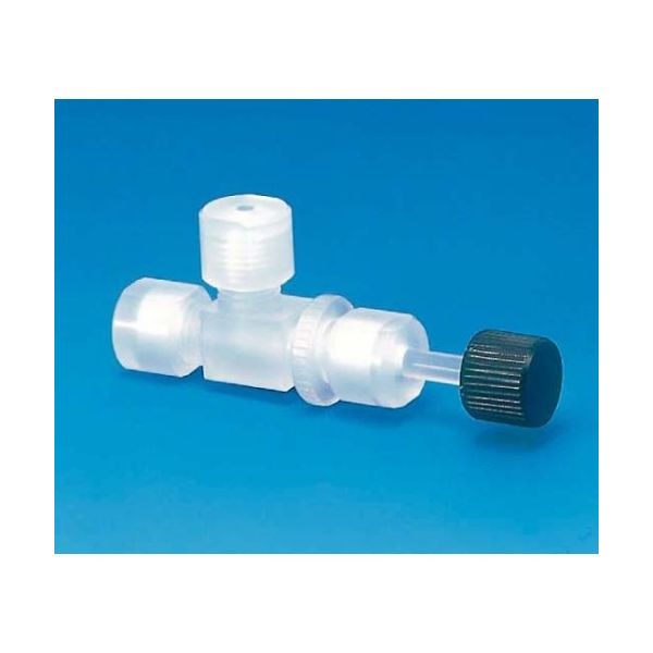 フロン工業 CTFEミニニードルバルブL型 2φ F-2045-01 1個 61-4379-96（直送品）