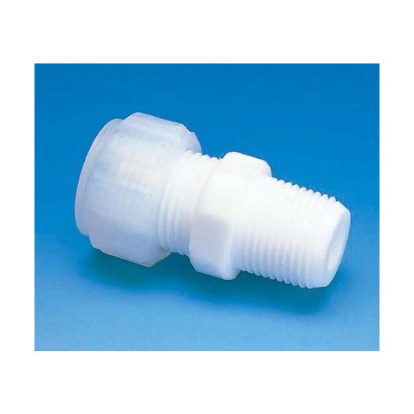 フロン工業 PTFEハーフオスジョイントI型 16φ*R1/2 F-2074-02 1個 61-4381-21（直送品）