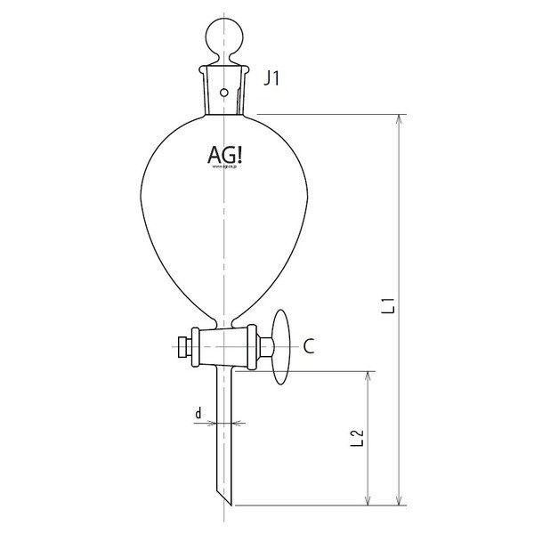 旭製作所 球形分液ロート ガラスコック 100mL 3700-100 1個 61-0186-03（直送品）