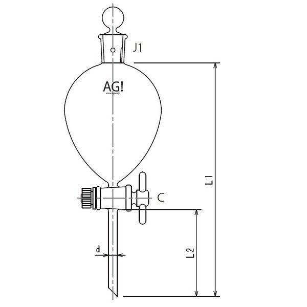 旭製作所 球形分液ロート PTFEコック 100mL 3702-100 1個 61-0186-10（直送品）