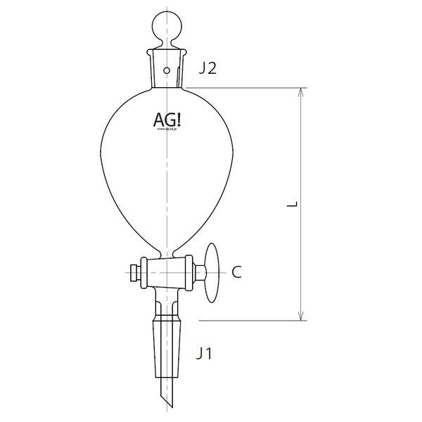 旭製作所 スキーブ形分液ロート PTFEコック 50mL 3710-50 1個 61-0186-27（直送品）