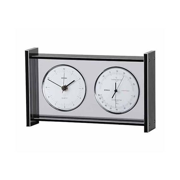 エンペックス気象計 スーパーEXギャラリー温・湿度・時計 240×144×50mm 890g(ギフトボックス) EX-792 1個（直送品）