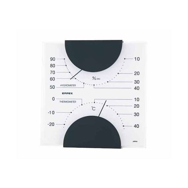 MONO温度計・湿度計 105×102×20mm 90g（ギフトボックス） モノトーン MNシリーズ