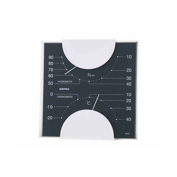 エンペックス気象計 MONO温度計・湿度計 105×102×20mm 90g(ギフトボックス) モノトーン(黒) MN-4812 1個（直送品）