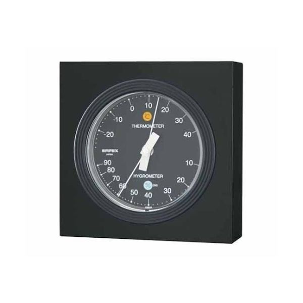 エンペックス気象計 MONO温度/湿度計 88×88×35mm 165g(ギフトボックス) モノトーン(黒) MN-4822 1個（直送品）
