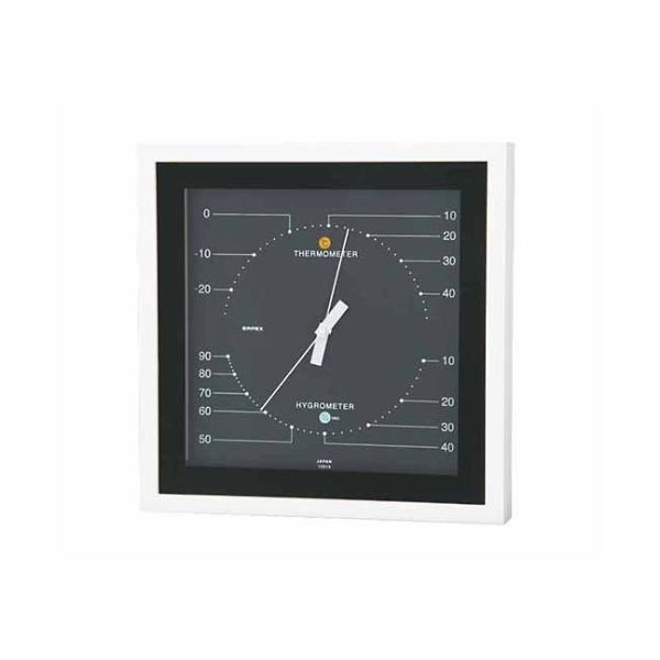 エンペックス気象計 MONO温度/湿度計 160×160×28mm 300g(ギフトボックス) モノトーン(黒) MN-4832 1個（直送品）