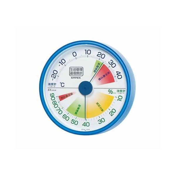 エンペックス気象計 生活管理温・湿度計 120×27mm 115g(ブリスター) クリアブルー TM-2416 1個 61-6865-59（直送品）