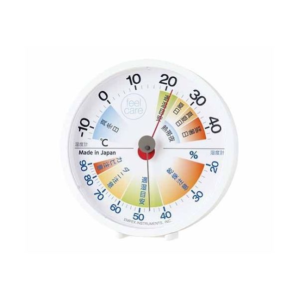 エンペックス気象計 生活管理温・湿度計 feel care 124×120×27mm 95g(ブリスター) TM-2471 1個 61-6865-63（直送品）