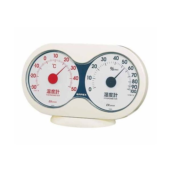 エンペックス気象計 アキュート温・湿度計 94×150×35mm 110g(ブリスター) オフホワイト(白) TM-2781 1個（直送品）