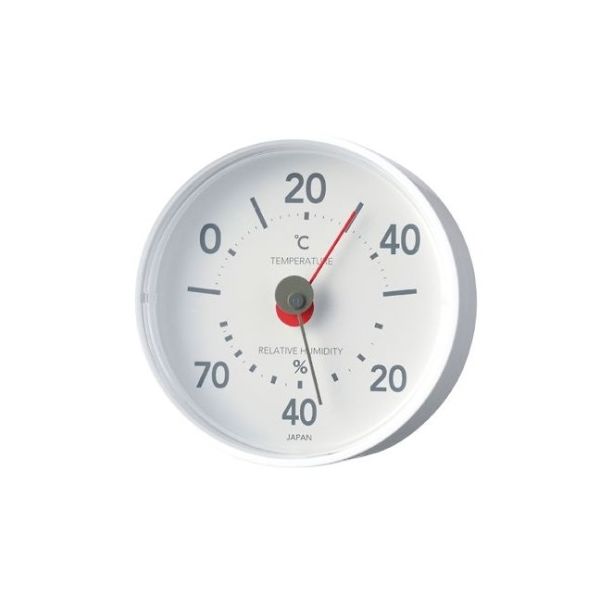 エンペックス気象計 プレーン温・湿度計 64×35mm 61g(クリアボックス) スノホワイト TM-7811 1個 61-6866-30（直送品）