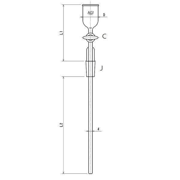 旭製作所 注入ロート ガラスコック 50mL 3792-50G-4L 1個 61-0188-76（直送品）