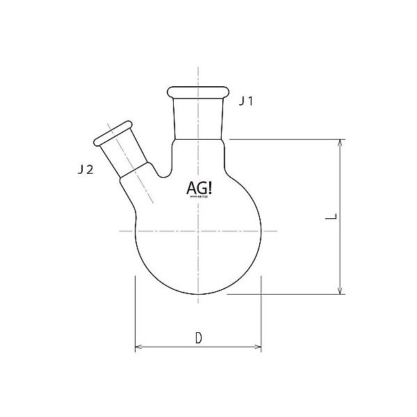 旭製作所 二ツ口セミ・ミクロフラスコ 50mL 19/22・15/20 3108-050-3M1M 1個 61-3616-66（直送品）