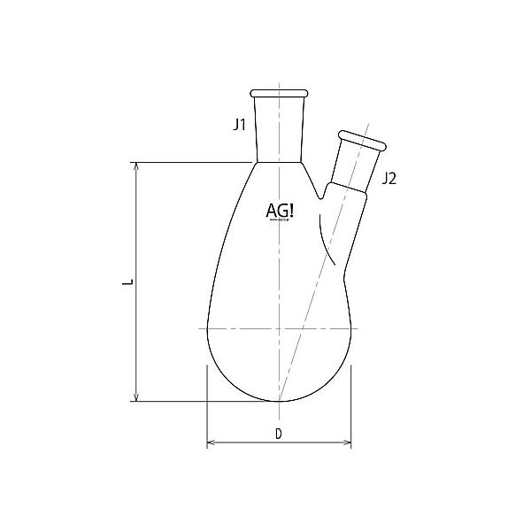 旭製作所 ニッ口ナスフラスコ 50mL 15/25・15/25 3210-050-1L1L 1個 61-3624-21（直送品）