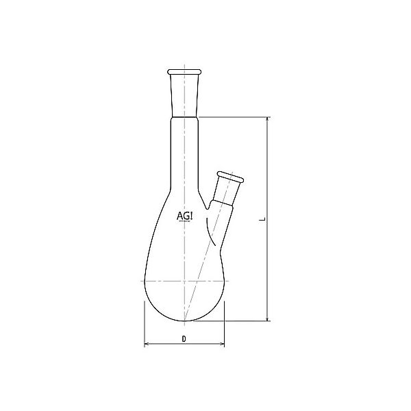 旭製作所 枝付ケルダールフラスコ 500mL 24/40・15/35 3214-500-4L2L 1個 61-3625-45（直送品）