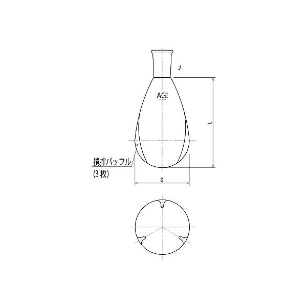 旭製作所 粉体攪拌用ロータリーナスフラスコ 100mL 24/40 3216-100V-4L 1個 61-3625-90（直送品）