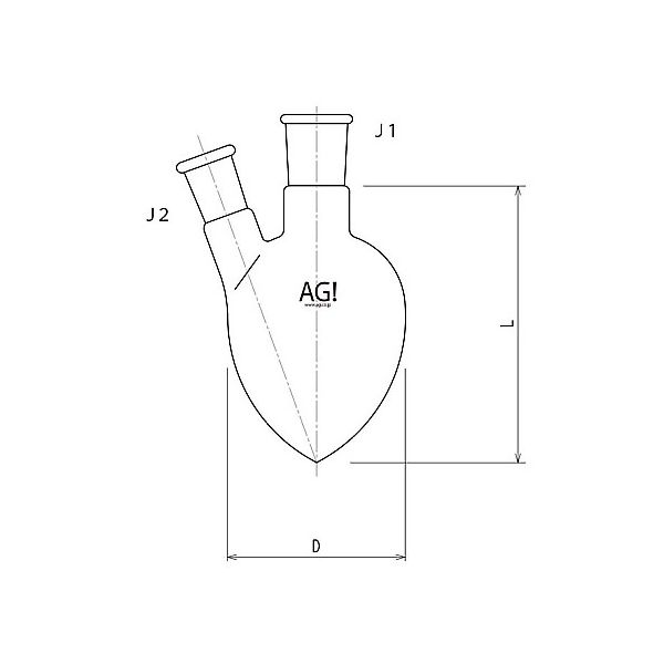 旭製作所 セミ・ミクロ二ツ口梨フラスコ 50mL 19/22・15/20 3232-050-3M1M 1個 61-3626-90（直送品）