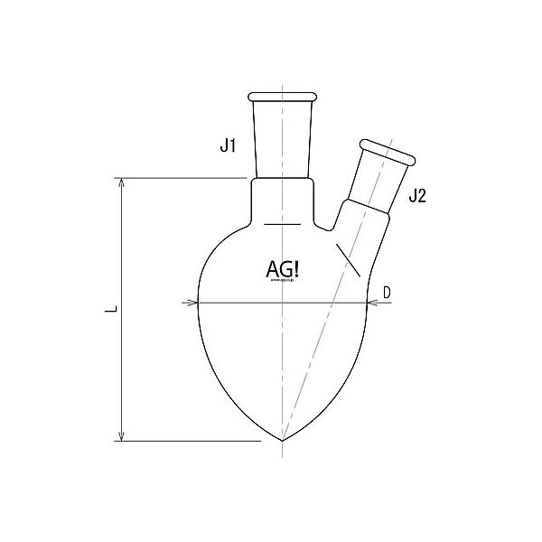 旭製作所 ニッ口梨フラスコ 100mL 15/25・15/25 3232-100-1L1L 1個 61-3627-09（直送品）