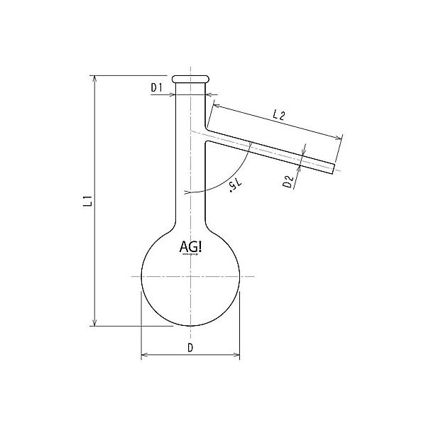 旭製作所 リム付枝付フラスコ 100mL 3320ー100 1個 61-3629-80（直送品）